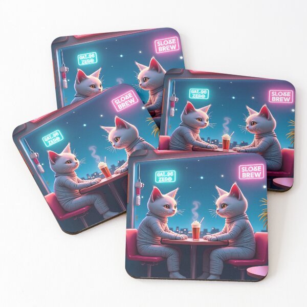 Item preview, COSMIC CAT CAFÉ - Adorable Space-Themed Coffee Art for Cat Lovers & Sci-Fi Nerds, Kawaii Galaxy Decor designed and sold by Rilindi.