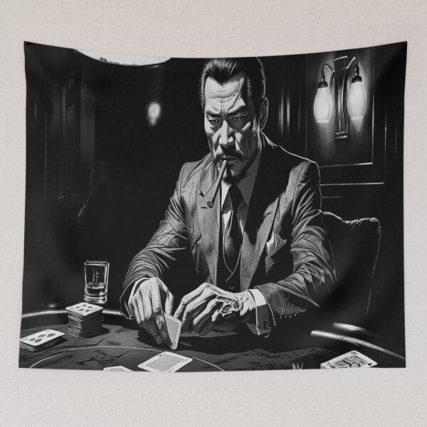 Item preview, Lifestyle Hub: Noir Poker Player Sketch - Moody 1920s Speakeasy Art designed and sold by M&M Lifestyle Hub.