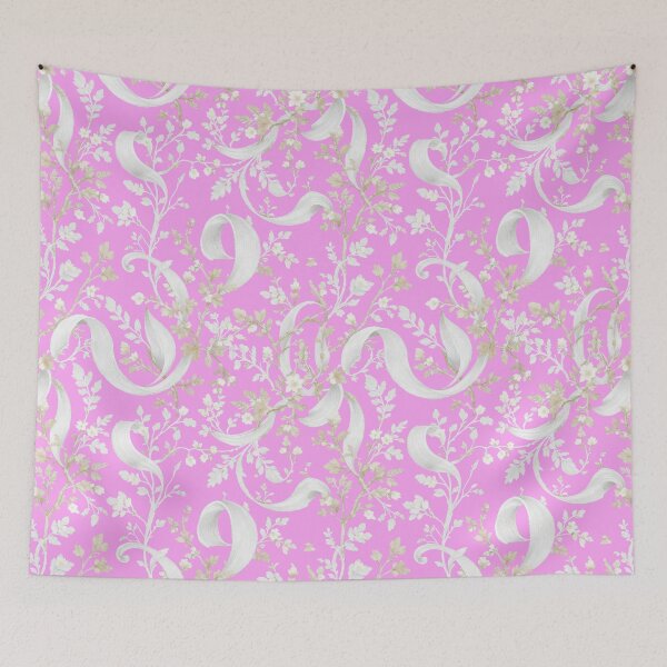 Item preview, Blush Pink Decorative Scroll Pattern & Silver cruls seamless pattern designed and sold by TheGaliyaStudio.