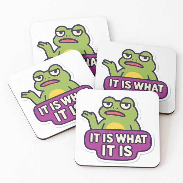 Item preview, It Is What It Is Funny Frog Meme Sticker designed and sold by WMDA.