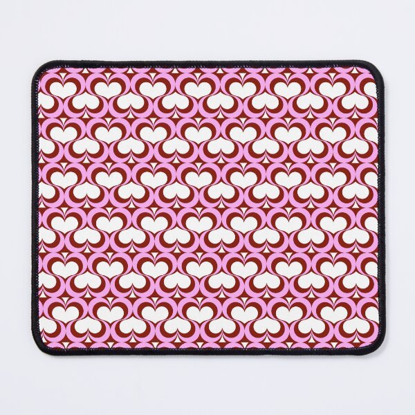 Item preview, Retro mod pink and red hearts tiled  designed and sold by ThePlantGoblin.
