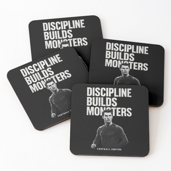 Item preview, Discipline Builds Monsters – Motivational Ronaldo-Inspired Design | Black & White Grit Poster for Athletes designed and sold by Football Empire.