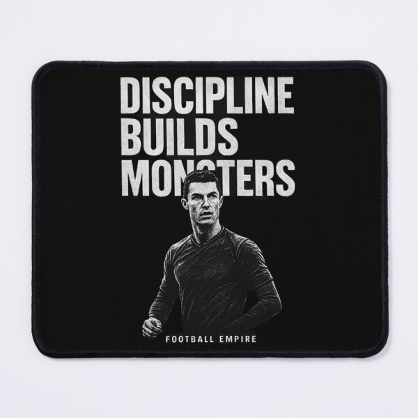 Item preview, Discipline Builds Monsters – Motivational Ronaldo-Inspired Design | Black & White Grit Poster for Athletes designed and sold by Football Empire.