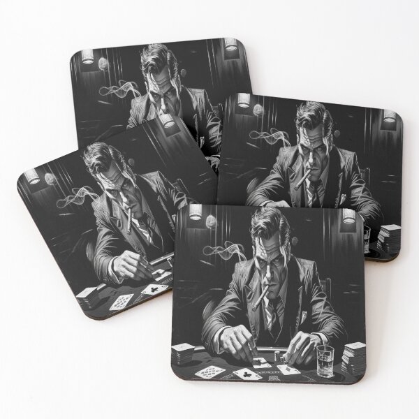 Item preview, Lifestyle Hub: Noir Poker Player Sketch - Moody 1920s Speakeasy Art designed and sold by M&M Lifestyle Hub.