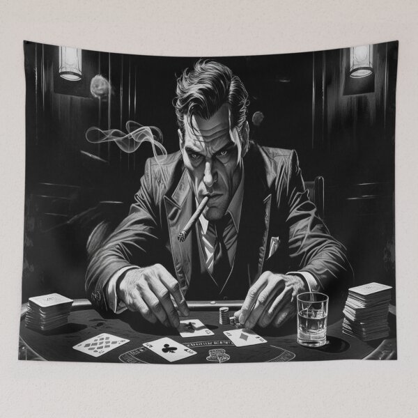 Item preview, Lifestyle Hub: Noir Poker Player Sketch - Moody 1920s Speakeasy Art designed and sold by M&M Lifestyle Hub.