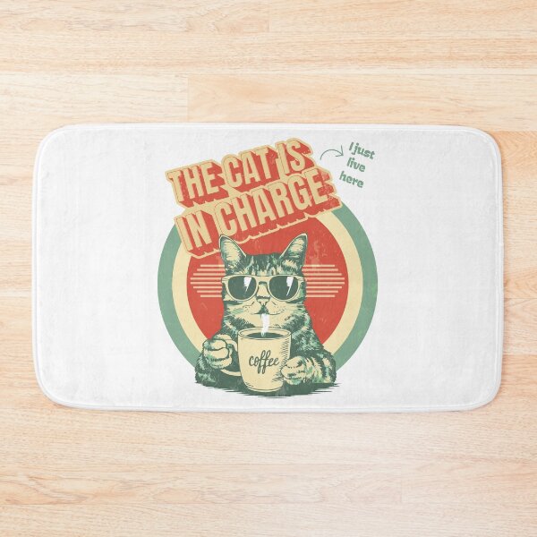 Item preview, The Cat In Charge – Funny Cat with Glasses Drinking Coffee – Boss Cat Vector designed and sold by NancyDesignshop.