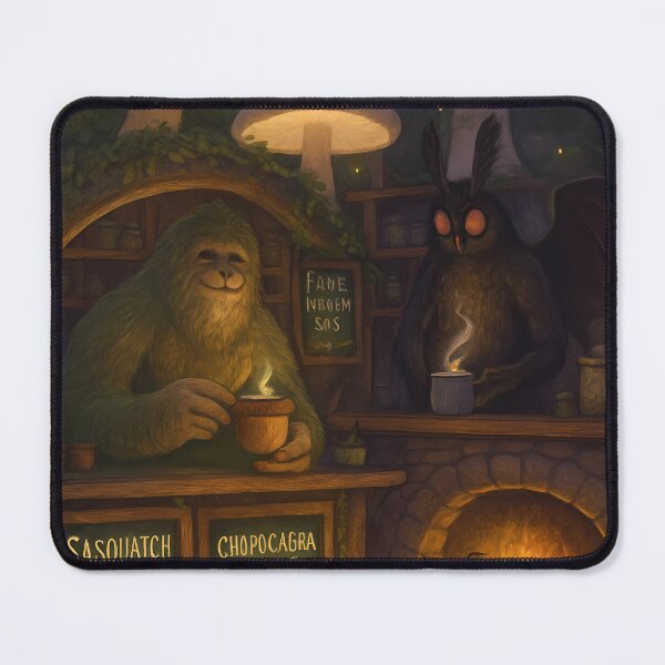 Item preview, CRYPTID CAFÉ - Whimsical Monster Coffee Shop Art for Cottagecore & Fantasy Fans, Mythical Forest Decor designed and sold by Rilindi.