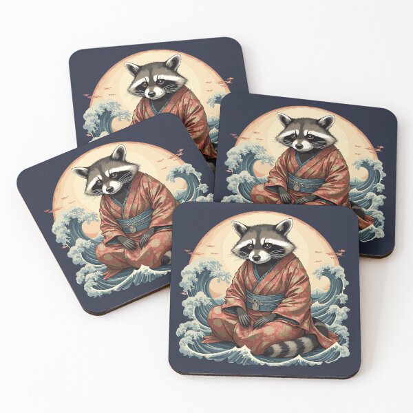 Item preview, Raccoon in kimono – Japanese style designed and sold by Danh Style.