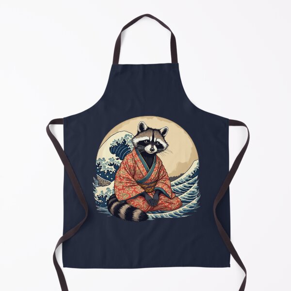 Item preview, Raccoon in kimono in front of the Great Wave off Kanagawa designed and sold by Danh Style.
