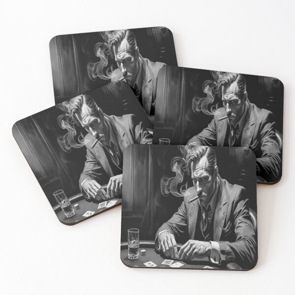 Item preview, Lifestyle Hub: Noir Poker Player Sketch - Moody 1920s Speakeasy Art designed and sold by M&M Lifestyle Hub.