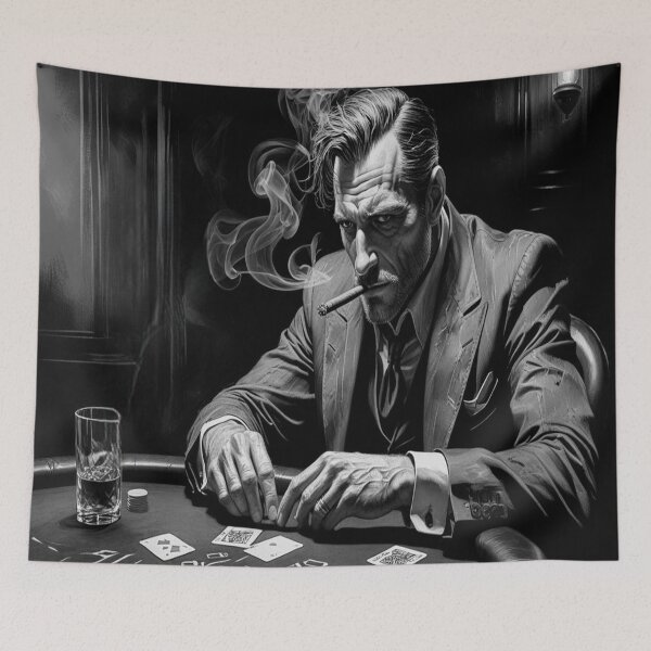 Item preview, Lifestyle Hub: Noir Poker Player Sketch - Moody 1920s Speakeasy Art designed and sold by M&M Lifestyle Hub.