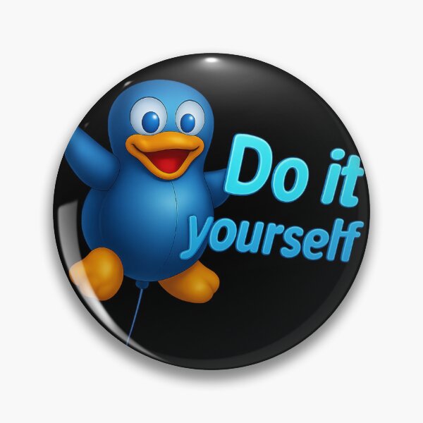 Item preview, Linux Penguin Balloon with “Do It Yourself” Quote designed and sold by LittleCountess.