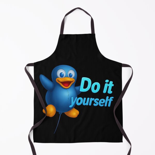 Aperçu de l'œuvre Ballon Linux Penguin avec citation « Faites-le vous-même » créée et vendue par LittleCountess.