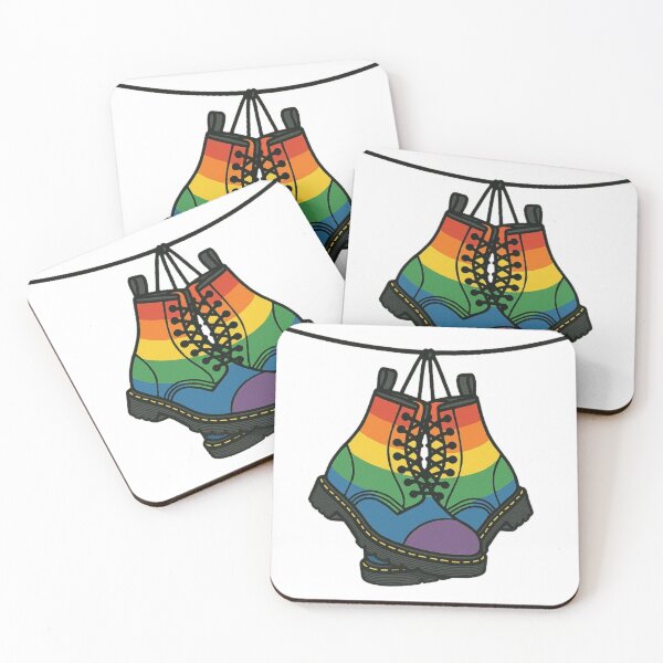 Item preview, Rainbow Hanging Combat Boots designed and sold by StateofQueer.