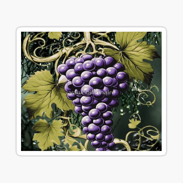 Item preview, Artful grape clusters with elegant swirling vines. designed and sold by vawnbillionaire.