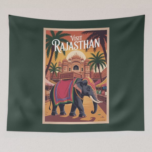 Item preview, India Rajasthan Illustration Travel Art Vintage designed and sold by KrisSidDesigns.