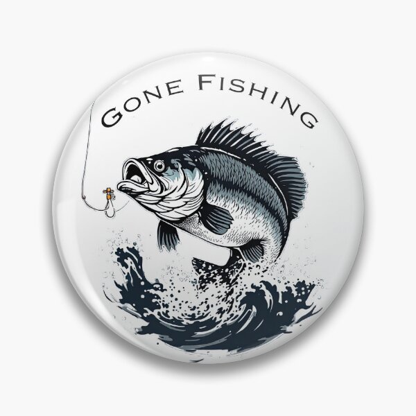 Artikelvorschau, Gone Fishing Bass Splash Design entworfen und verkauft von SaltyLinesOut.