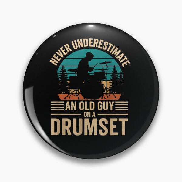 Item preview, drummer dad and grandpa design. never understimate an old guy on a drumset designed and sold by musicianteez.