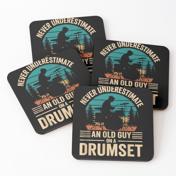 Item preview, drummer dad and grandpa design. never understimate an old guy on a drumset designed and sold by musicianteez.