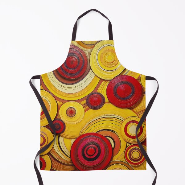 Item preview, Bold Mustard Yellow and Candy Apple Red Abstract Circles Wall Art Pattern designed and sold by mrpropcake.