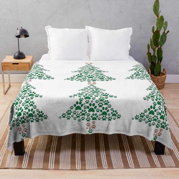Item preview, Christmas Tree Made of Green Paw Prints designed and sold by ArtfulWeave.
