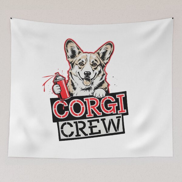 Item preview, Streetstyle Tag Corgi — Urban Graffiti Dog with Spray Can and Bold Tagging Text  designed and sold by zoughlal.