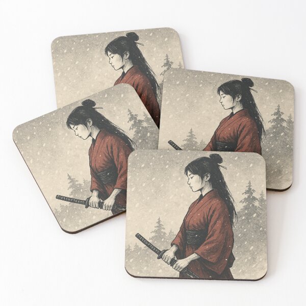 Item preview, Samurai Woman in Snow – Onna-Bugeisha Winter Warrior T‑Shirt & Merch designed and sold by ShenGha-design.