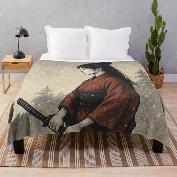 Item preview, Samurai Woman in Snow – Onna-Bugeisha Winter Warrior T‑Shirt & Merch designed and sold by ShenGha-design.
