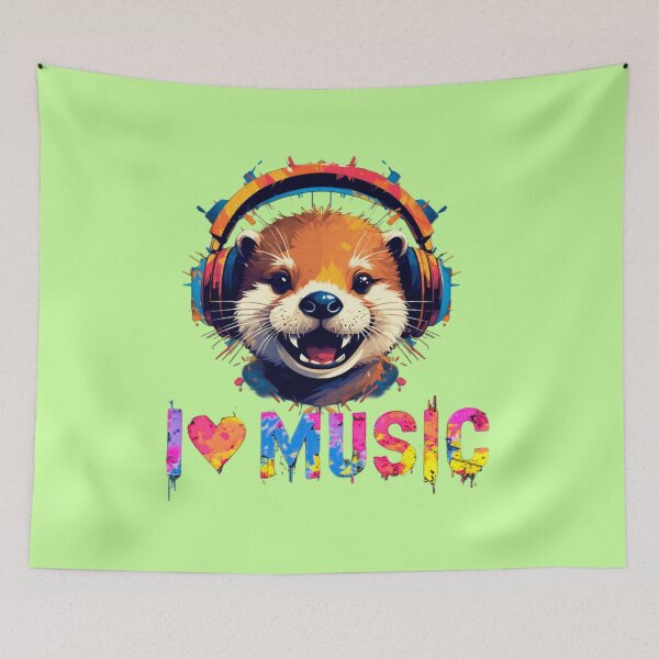 Item preview, I❤️Music - Otter 02 Edition designed and sold by RedPandaDis.