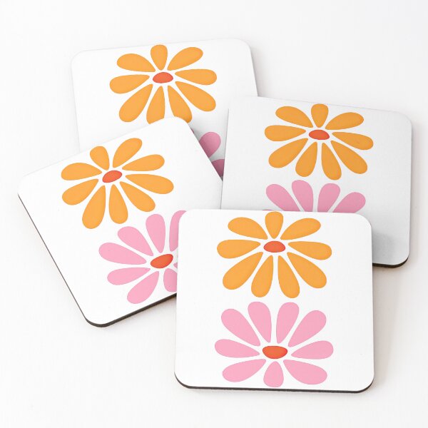 Item preview, Bright Daisy Duo in Orange and Pink designed and sold by ArtfulWeave.