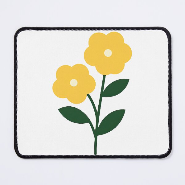 Item preview, Simple Yellow Flower Pair with Dark Green Stems designed and sold by ArtfulWeave.