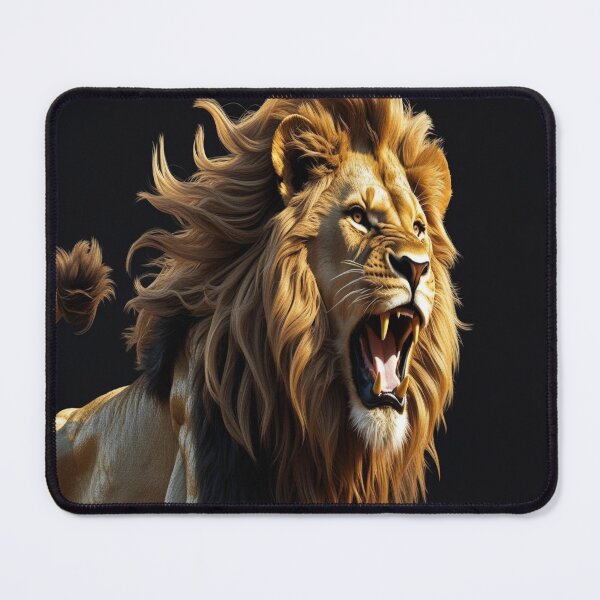 Item preview, Lifestyle Hub: 24K Gold Foil Lion Roaring - Majestic Wildlife Art designed and sold by M&M Lifestyle Hub.