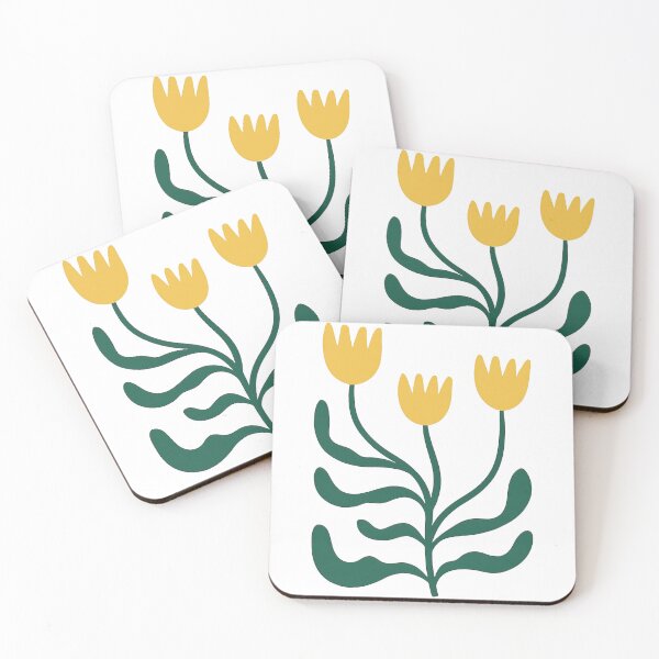 Item preview, Stylized Tulip Trio with Wavy Green Stems designed and sold by ArtfulWeave.