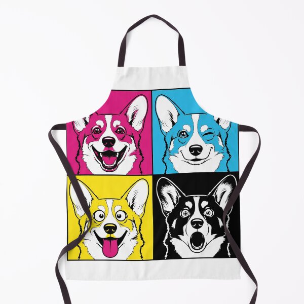 Item preview, Pop Art Panel Corgi — Four-Panel Comic Grid with Expressive Dog Faces in Bold Colors  designed and sold by zoughlal.