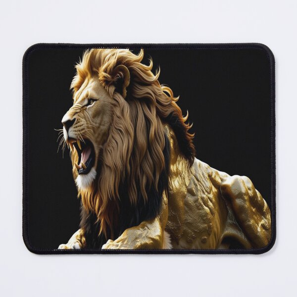 Item preview, Lifestyle Hub: 24K Gold Foil Lion Roaring - Majestic Wildlife Art designed and sold by M&M Lifestyle Hub.