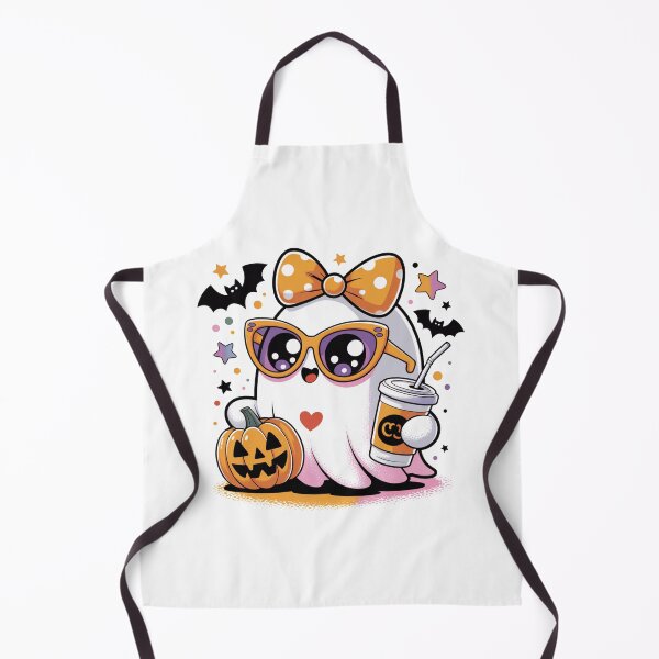 Item preview, Fantasma lindo con un café y una calabaza designed and sold by JonysCreativeDesigns.