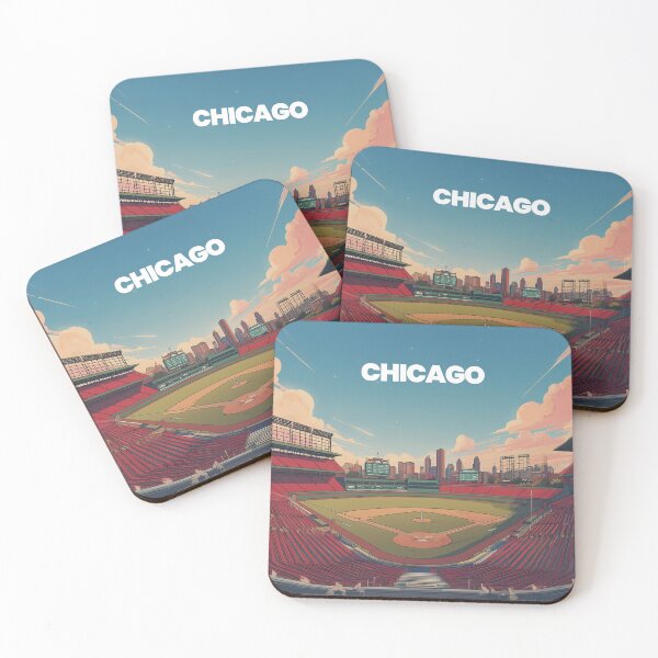 Item preview, Chicago City Lights Ballpark – Minimalist Baseball Art designed and sold by SpeckyPrints.