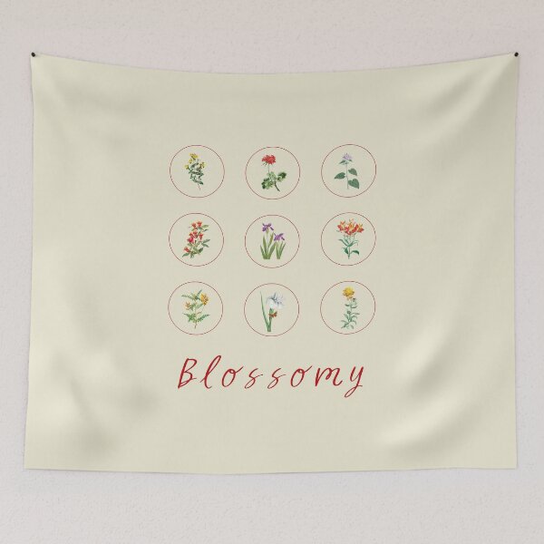 Item preview, Blossomy Red Flowers Vintage Vibes Collage Artwork designed and sold by StarryStarrySky.