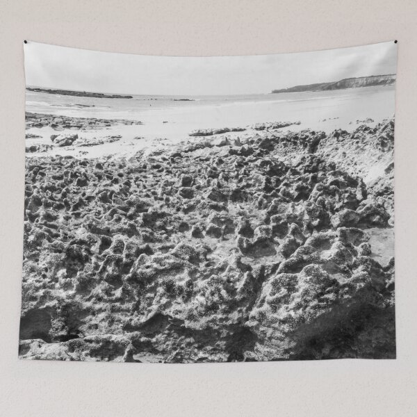 Item preview, black and white photograph of endless corals on a deserted beach 3 designed and sold by felipequeiroz.