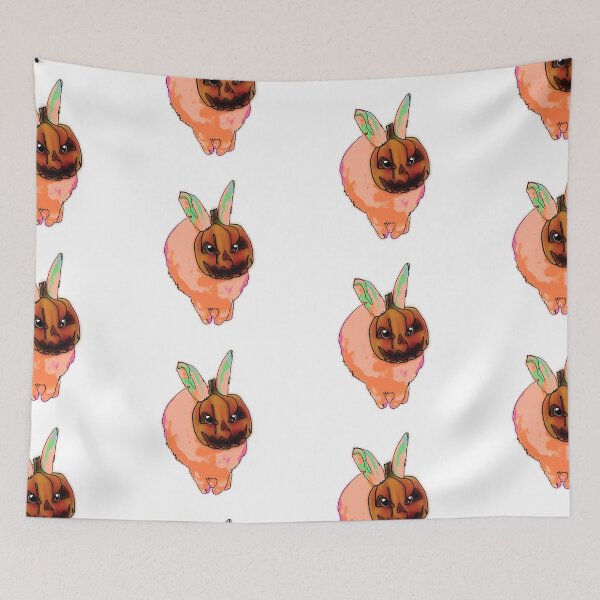 Item preview, Cute Halloween Bunny with Jack-o’-Lantern Hat – animalzinhats designed and sold by Ashley’sAnimalz.