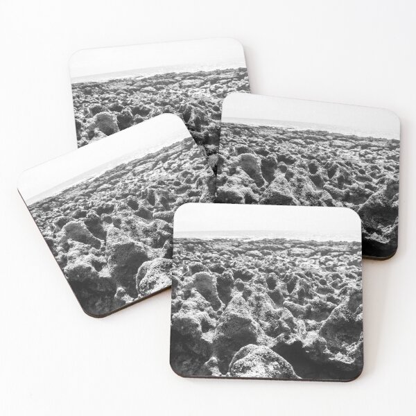 Item preview, black and white photograph of endless corals on a deserted beach 4 designed and sold by felipequeiroz.