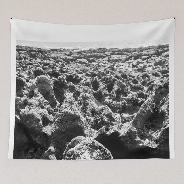 Item preview, black and white photograph of endless corals on a deserted beach 4 designed and sold by felipequeiroz.