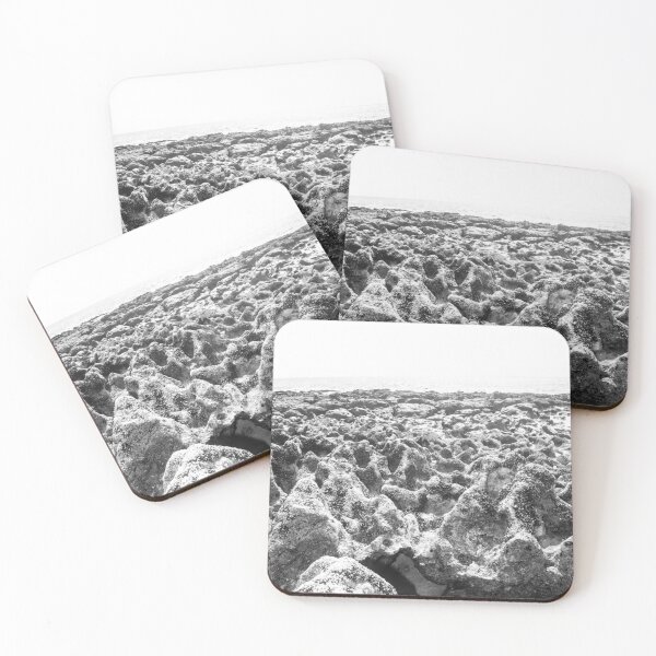 Item preview, black and white photograph of endless corals on a deserted beach 5 designed and sold by felipequeiroz.