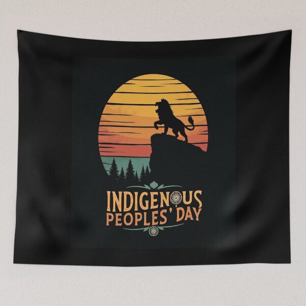 Item preview, Indigenous Peoples Day – Retro Lion Sunset Silhouette designed and sold by HOUCHCREATOR.