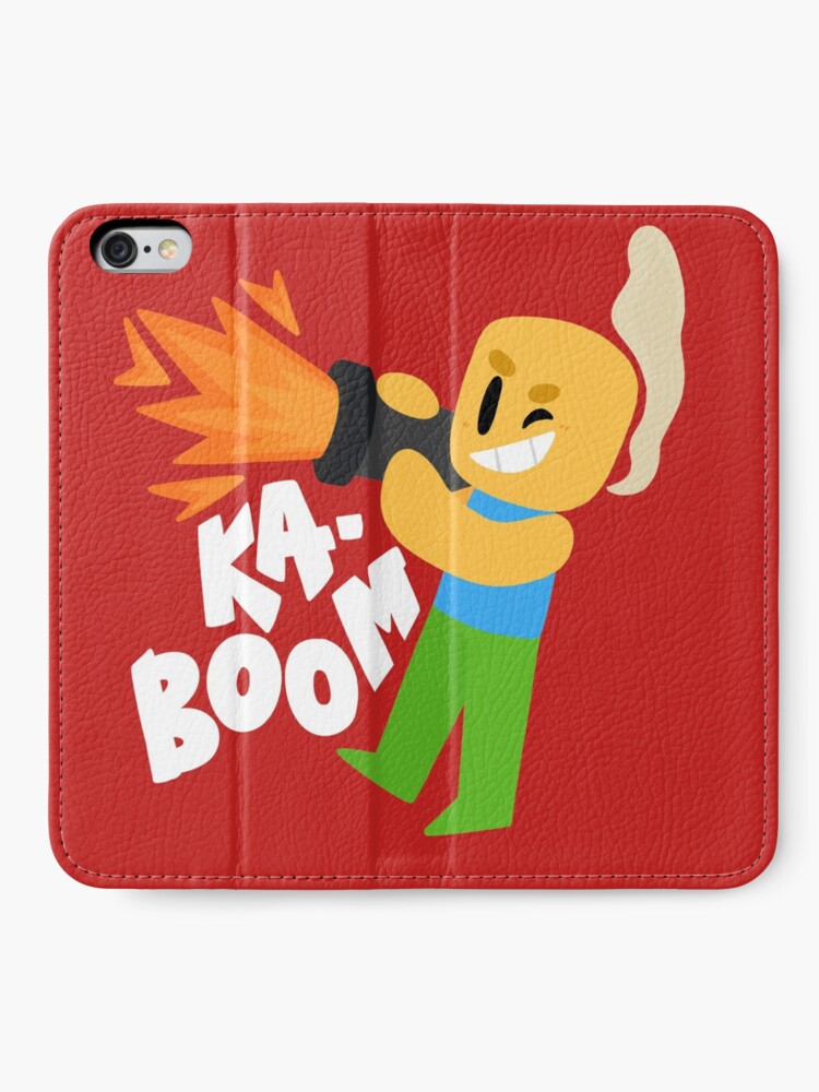 Kaboom Roblox Inspired Animated Blocky Character Noob T Shirt Iphone Wallet By Smoothnoob Redbubble - roblox player and character