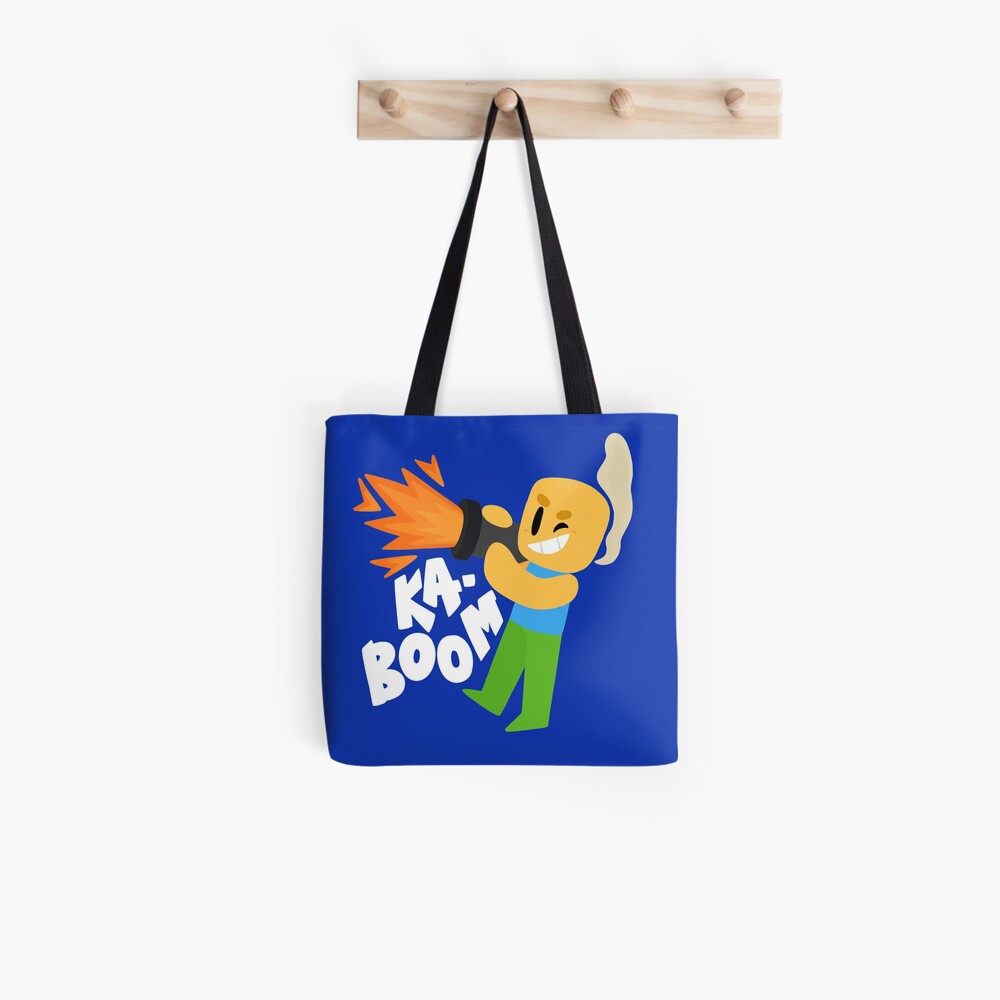 Kaboom Roblox Inspired Animated Blocky Character Noob T Shirt Tote Bag By Smoothnoob Redbubble - roblox backpack t shirt