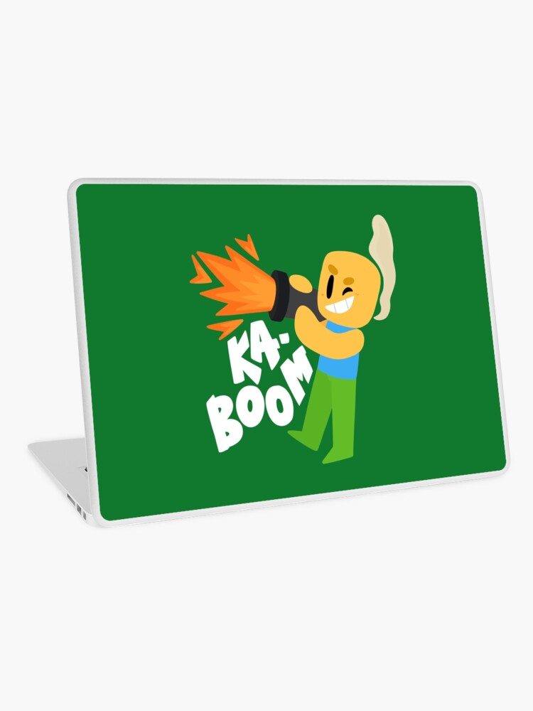 Kaboom Roblox Inspired Animated Blocky Character Noob T Shirt Laptop Skin - roblox noob die