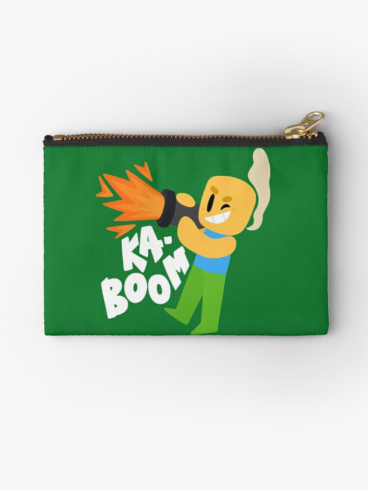 Kaboom Roblox Inspired Animated Blocky Character Noob T Shirt Zipper Pouch By Smoothnoob Redbubble - roblox get eaten by the noob zipper pouch