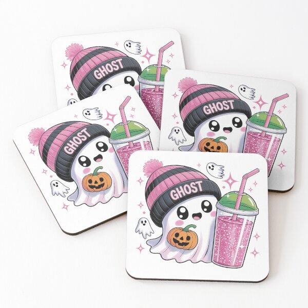 Item preview, Adorable ghost with a slurpee and a pumpkin designed and sold by JonysCreativeDesigns.