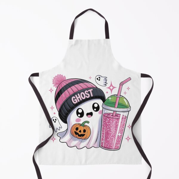 Item preview, Adorable ghost with a slurpee and a pumpkin designed and sold by JonysCreativeDesigns.